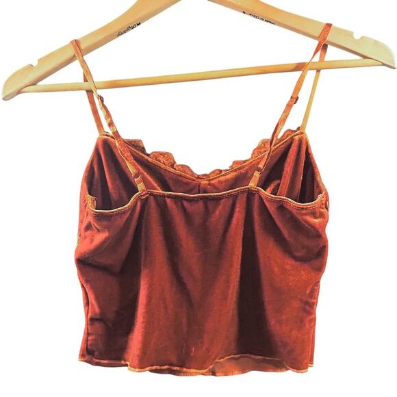 Y2K Style Velvet Lace Trim Cami Woodland Dark Fairy Whimsygoth Boho Festival SM - Picture 2 of 6